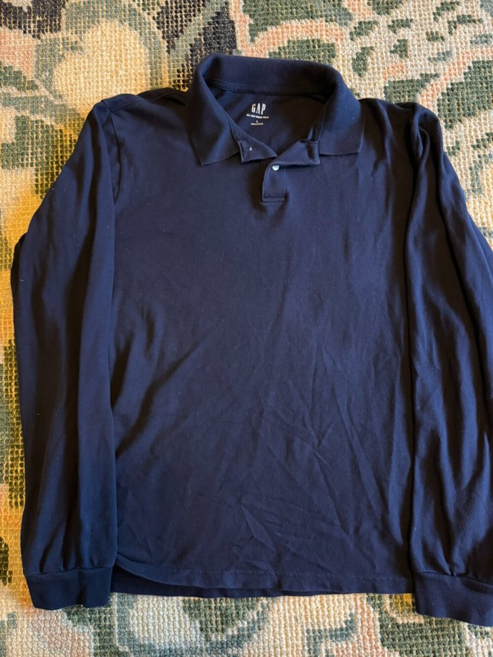 Bundle Men’s GAP Long Sleeve Polo Shirts Size Large - Picture 6 of 9